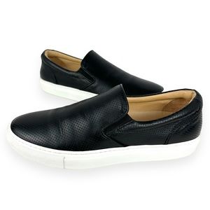 Madewell GREATS Wooster Slip On Black Leather Perforated Womens Sneaker Size 10